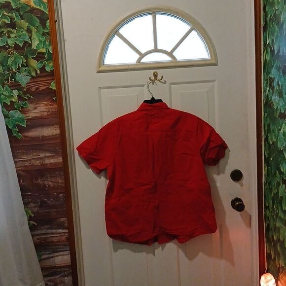 Ladies St John's Bay Short Sleeve Red Shirt - Picture 2 of 5